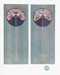 Painéis bordados, de Vol XXVIII da revista &39;The Studio`, pub. 1903