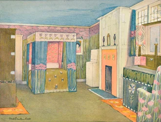 A decoração de um quarto pequeno, c1899.