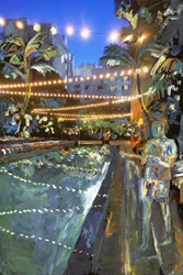 Night Swim, 2021 (tinta acrílica sobre impressão de pigmentos de arquivo)