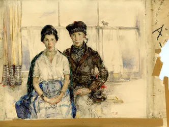 Eu e meu verdadeiro amor, c.1930 (lápis e aquarela sobre papel)