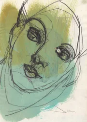 Sketchbook 20, 2024 (tinta de têmpera, tinta, carvão sobre papel)