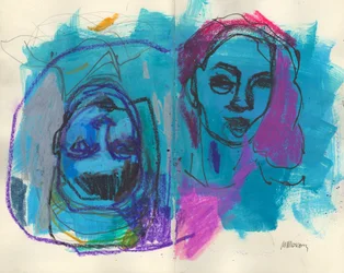 Sketchbook 36, 2025 (tinta de têmpera, carvão sobre papel)