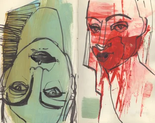 Sketchbook 37, 2025 (tinta de têmpera, tinta sobre papel)