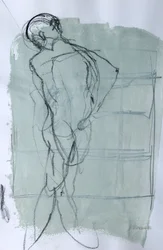 Sketchbook 46, 2025 (tinta de têmpera, carvão sobre papel)