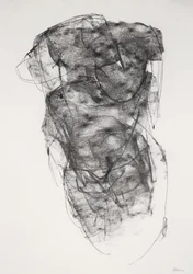 Torso 1, 2022 (carvão sobre papel)