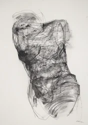 Torso 2, 2022 (carvão sobre papel)