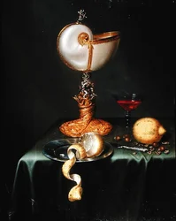 Natureza Morta com um Nautilus Cup (óleo no painel)
