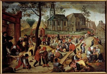 Jogos de crianças. Pintura de Martin Van Cleve (1527-1581)