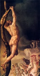 Calvário, pormenor do painel lateral esquerdo, 1545-1550