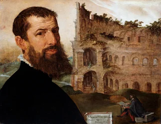 Auto-retrato do pintor com o Coliseu ao fundo, 1553