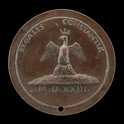 Crowned Eagle on a Mound Amid Waters [marcha atrás], 1523.