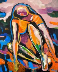 Mulher abstrata colorida