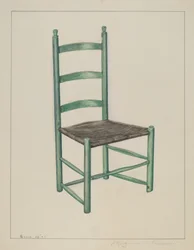 Cadeira de encosto de escada - chamada Jolting Chair, c. 1936.