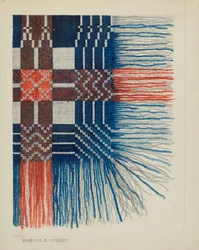 Pormenor do tecido Coverlet, c. 1937.