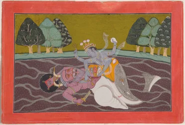 Matsya, a encarnação de Vixnu sob a forma de peixe, cerca de 1745