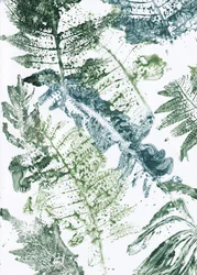 Pegadas de samambaia verde