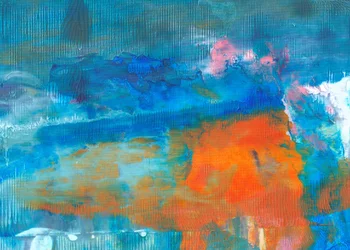 Fluxo azul-laranja vibrante