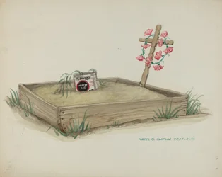 Túmulo da Criança com Cruz de Madeira feita à mão, c. 1937.
