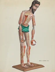 Wooden Christo, Vista frontal pintada, c. 1937.