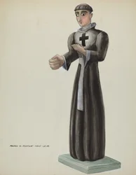 Wooden Santo - Friar with Cross on Breast, 19351942.
