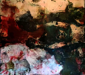 Fluxo abstrato em vermelho intenso