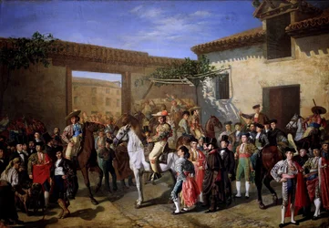 Pátio dos cavalos na antiga praça de touros de Madrid