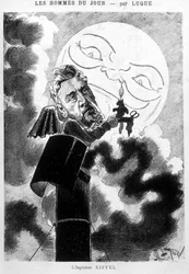 Cartoon of the Eiffel Engineer de Luque - O Cartoon de 19/03/1887¿