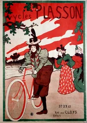 Belle Epoque: cartaz publicitário para ciclos (bicicletas) Plasson. Cartaz de Manuel Robbe (1872-1936) Colecção privada