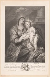 Maria com o Menino Jesus Sancta Virgo (título no objeto)