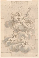 Projeto para uma pintura de teto, Vênus, Cupido e Putti