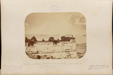 Vista da extremidade norte do recife de Pernambuco tirada da fortalera do Brum