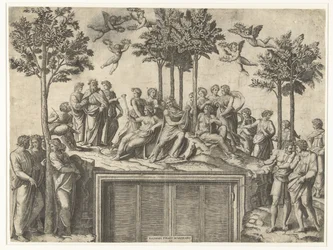 Apollo e musas no Monte Parnassus