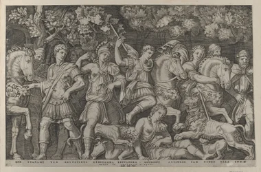 Speculum Romanae Magnificentiae: The Lion Hunt, ca. 1500-1534., ca. 1500-1534.