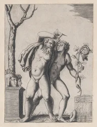 Speculum Romanae Magnificentiae: Bacchant jovem e velho, ca. 1514-36., ca. 1514-36.