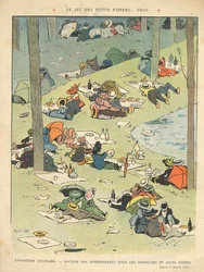 Exposição das artes culinárias - Salon des Independants (Todos os Domingos e Feriados) da contracapa de &39;Le Rire&39;, 28 de maio de 1910