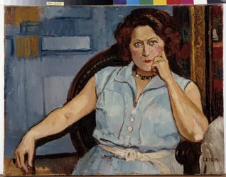 Retrato de Mulher Sentada Pintura de Marcel Leprin (1891-1933) Século XX Menção obrigatória: Respeito à fundação da coleção de Provence, Marselha