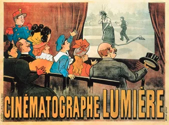 "The Waterer Watered", cartaz publicitário Cinematographe Lumiere, 1896