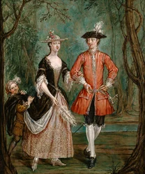 "Lady and Gentleman with a Page", c1750-c1755