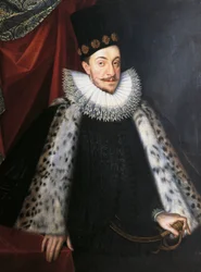 Retrato de Sigismundo III Vasa, rei da Suécia e da Polónia, por Martin Kober, pintura