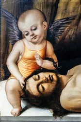 Cristo morto e dois anjos