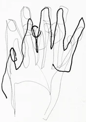Psyco Hand, 2017 (caneta e marcador sobre papel)