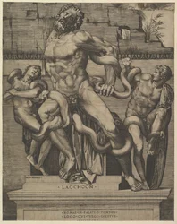 Vidro romano magnífico, Laocoon, século XVI.