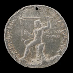 Figura Laureate segurando uma linha de prumo [reverso], 1454 ou depois.