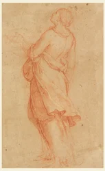 Desenho, Uma jovem mulher (Santa Maria Madalena sob a cruz), 1550-75