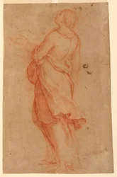 Desenho, Uma jovem mulher (Santa Maria Madalena sob a cruz), 1550-75