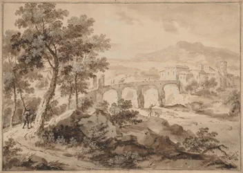 Paisagem com ponte, 1700-1729.