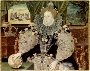 Retrato da Rainha Isabel I de Inglaterra, conhecido como o retrato da Armada, c.1588 (óleo sobre painel)