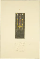 Tábua anteriormente colocada contra a Parede Norte de St Mary Redcliffe em comemoração do presente de Sir Robert Yeomans à paróquia (Robert Yeamans) (lápis e aguarela sobre papel)