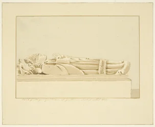 Effigy of Abbot Guilliam in Bristol Cathedral (lápis e aguarela sobre papel)