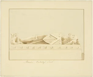 Effigy of Maurice, 7th Earl of Berkeley, in Bristol Cathedral (lápis e aguarela sobre papel)